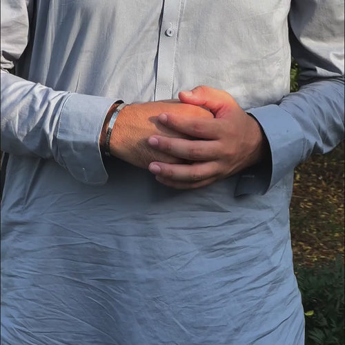 Men wearing the silver ayatul kursi bracelet